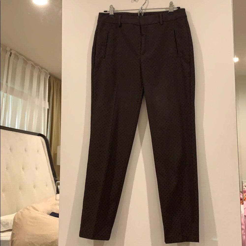 Zara - brown /polka dot straight leg ankle pants